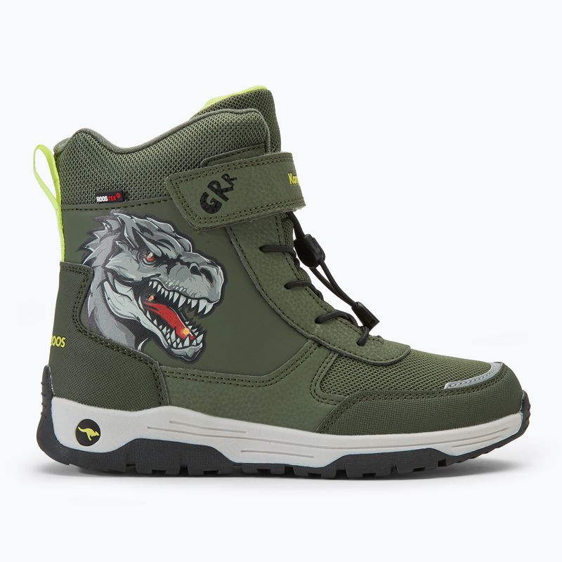 Juniorské sněhule  KangaROOS K-MJ Edison EV RTX SL olive / limetta dino 2