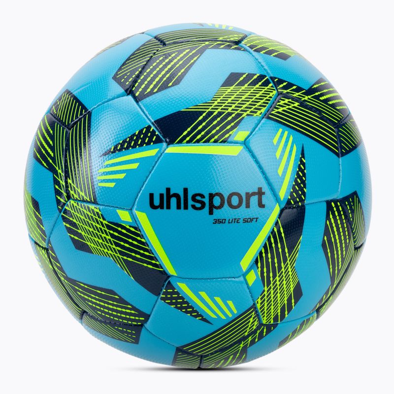 Fotbalový míč uhlsport Lite Soft 350 light blue/navy/neo yellow velikost 5