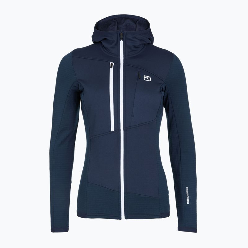 Dámská mikina ORTOVOX Fleece Grid Hoody deep ocean
