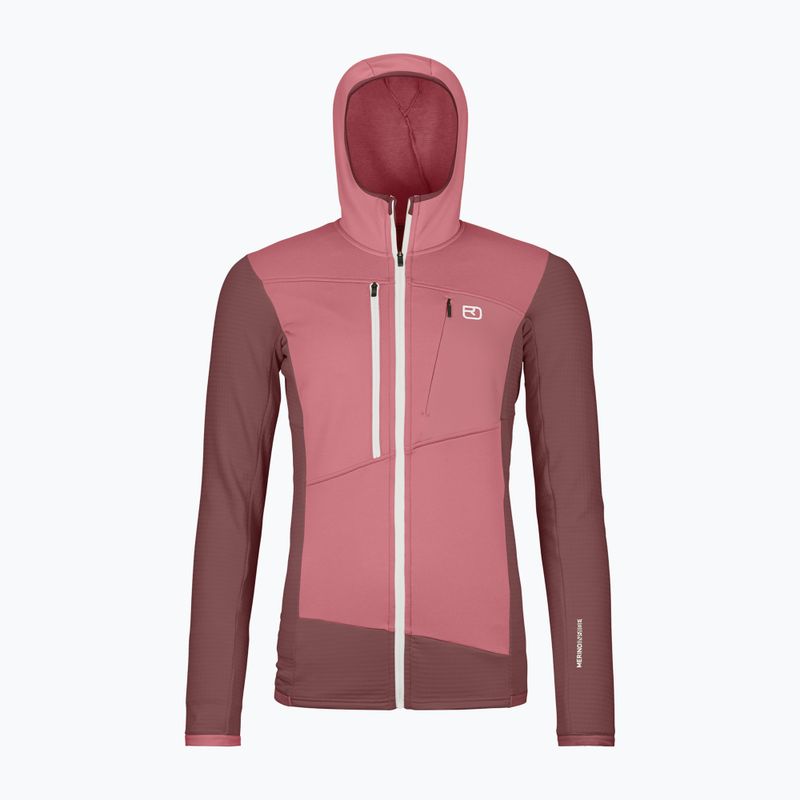 Dámská mikina ORTOVOX Fleece Grid Hoody mountain rose