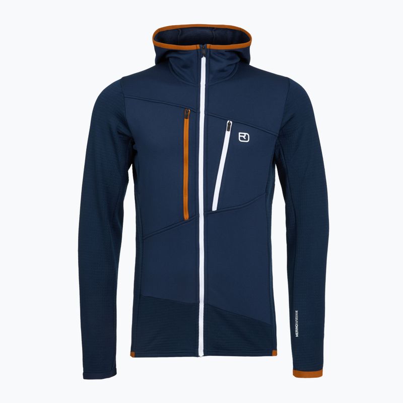 Pánská mikina ORTOVOX Fleece Grid Hoody deep ocean