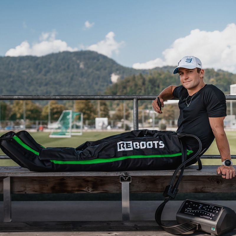 Návleky na lymfodrenáž REBOOTS One Pro Recovery Pants 2.0 2025 Edition black/white/green 4
