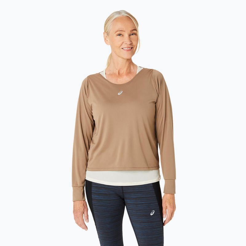 Dámský běžecký top longsleeve + tílko ASICS Nagino Run pepper/oatmeal