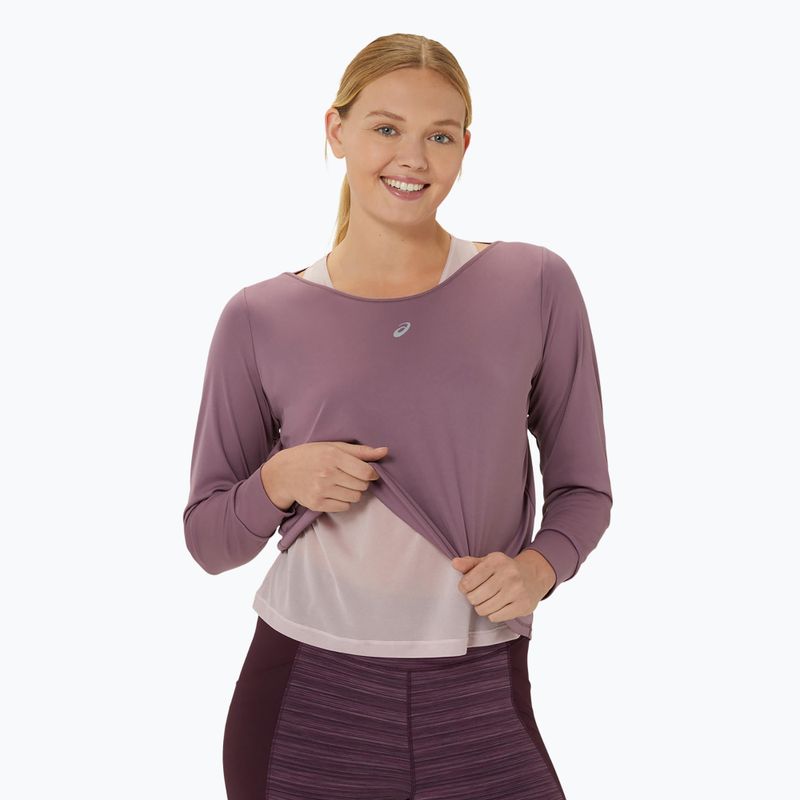 Dámský běžecký top longsleeve + tílko ASICS Nagino Run dusty mauve/watershed rose