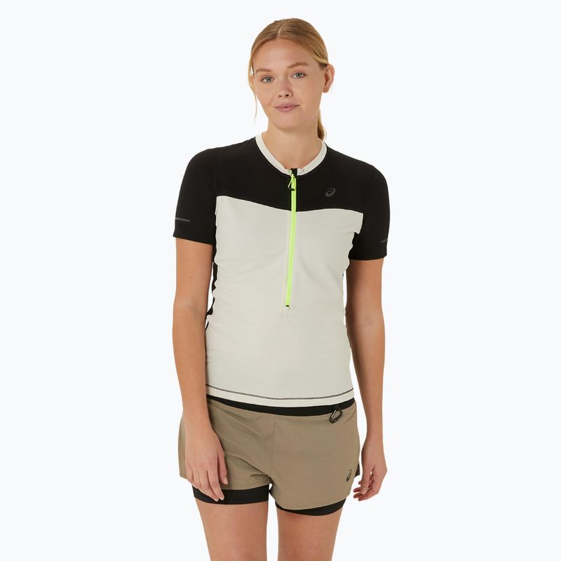 Dámské běžecké tričko ASICS Fuijtrail Top oatmeal/performance black