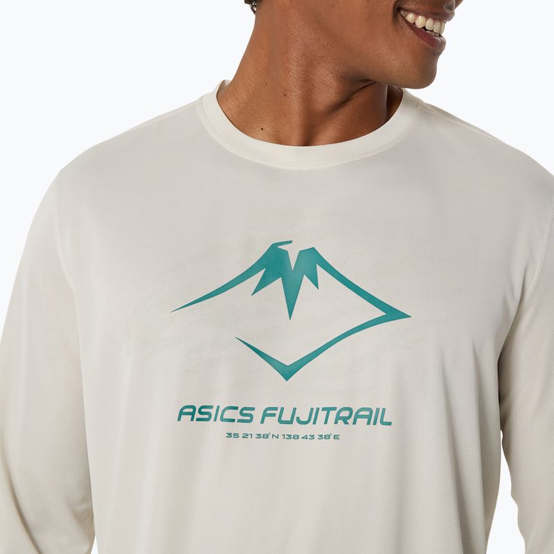 Pánské běžecké tričko Longsleeve ASICS Fujitrail Logo birch/white sage/rainy lake 4