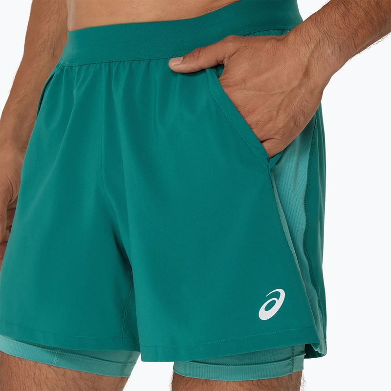 Pánské běžecké šortky  ASICS Road 2N1 5IN rainy lake/light teal 5