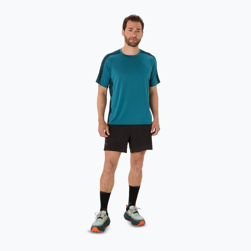 Pánské běžecké tričko ASICS Fujitrail Elite Top atlantis blue/saxon green 2