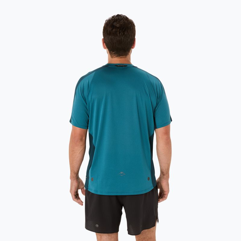 Pánské běžecké tričko ASICS Fujitrail Elite Top atlantis blue/saxon green 3