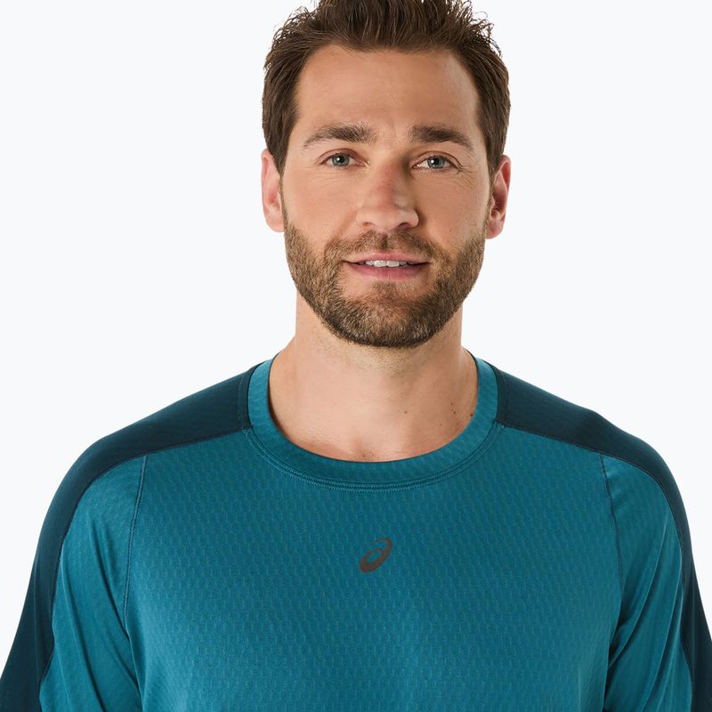 Pánské běžecké tričko ASICS Fujitrail Elite Top atlantis blue/saxon green 5