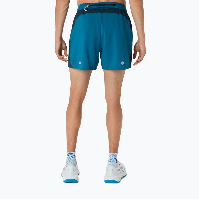 Pánské běžecké šortky ASICS Road 5IN tranquil teal/dark teal/yamabuki 3