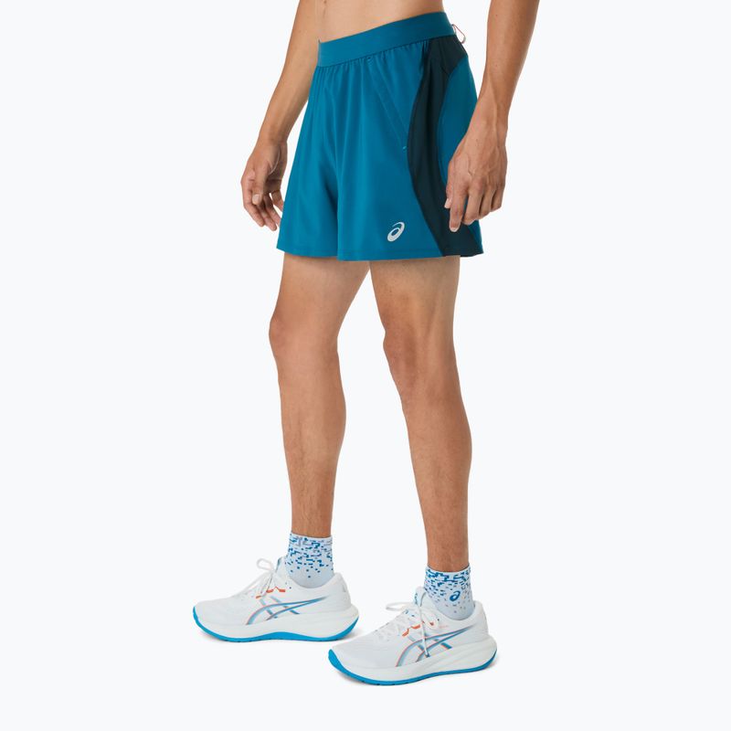 Pánské běžecké šortky ASICS Road 5IN tranquil teal/dark teal/yamabuki 4