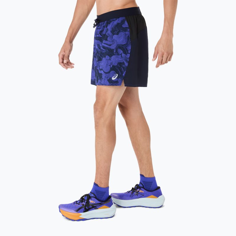 Pánské běžecké šortky ASICS Fujitrail All Over Print 5IN midnight/cobalt burst/cream 4
