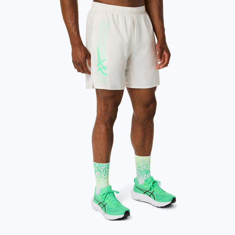 Pánské běžecké šortky ASICS Icon 7IN cream/vital green 4