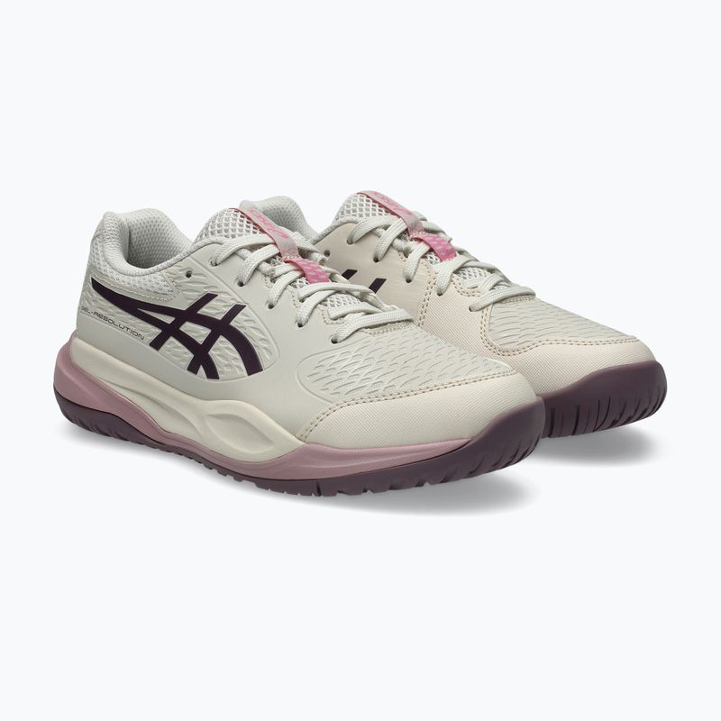 Dětské tenisové boty ASICS Gel-Resolution X GS soft oat/dark aubergine 8