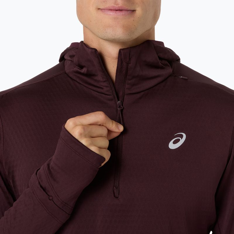 Pánská běžecká mikina ASICS Road Winter Ls Hoodie dark currant 5
