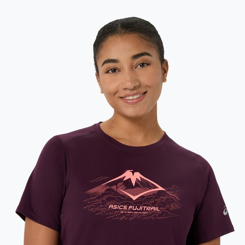 Dámské běžecké tričko Asics Fujitrail Logo Ss Top Dark Aubergine 5