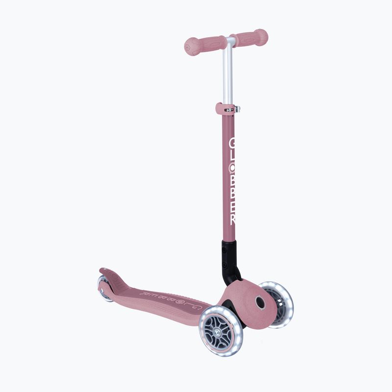Dětská tříkolová koloběžka Globber Junior Primo Foldable Lights Eco berry