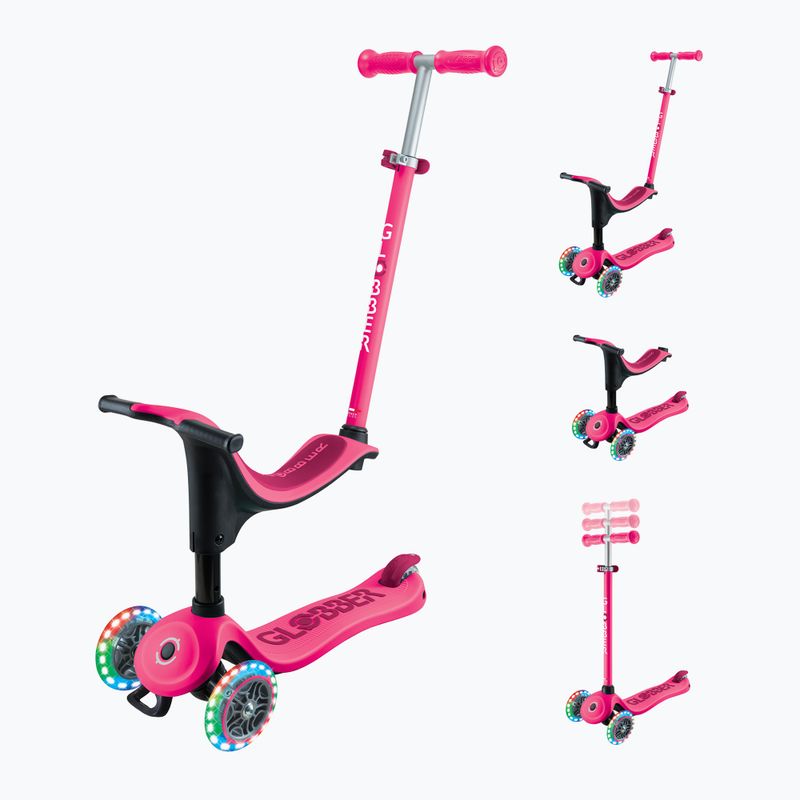Dětská koloběžka Globber Go.Up Sporty Lights fuchsia