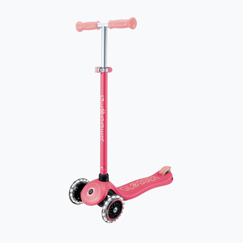 Dětská tříkolová koloběžka Globber Primo Plus Glow Lights coral pink 5