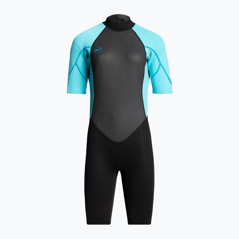 Dámský neopren O'Neill Reactor-2 2 mm Back Zip S/S Spring black/ltaqua 2