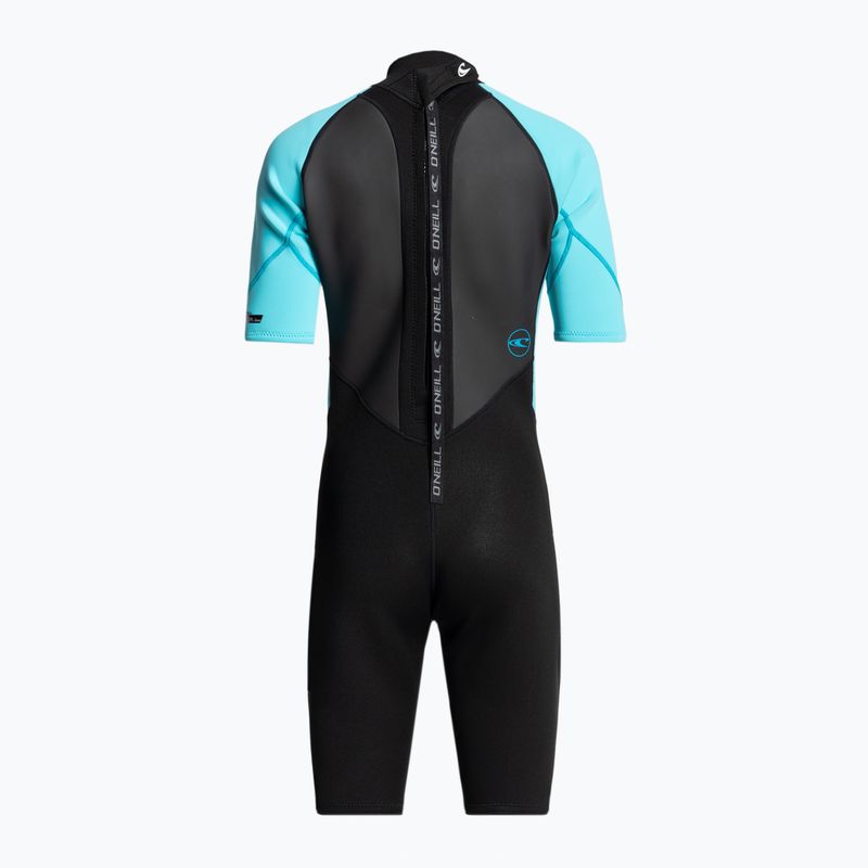 Dámský neopren O'Neill Reactor-2 2 mm Back Zip S/S Spring black/ltaqua 3