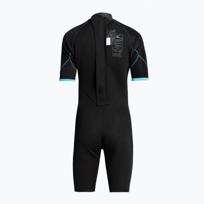 Dámský neopren O'Neill Reactor-2 2 mm Back Zip S/S Spring black/ltaqua 5