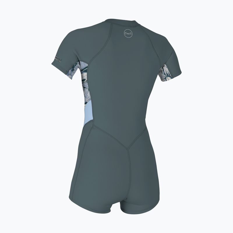 Dámský plavecký neopren O'Neill Bahia 2/1 Front Zip SS Spring shade/palmento tropical/faded denim 2
