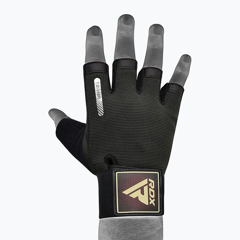 Tréninkové rukavice RDX T2 Half brown 11