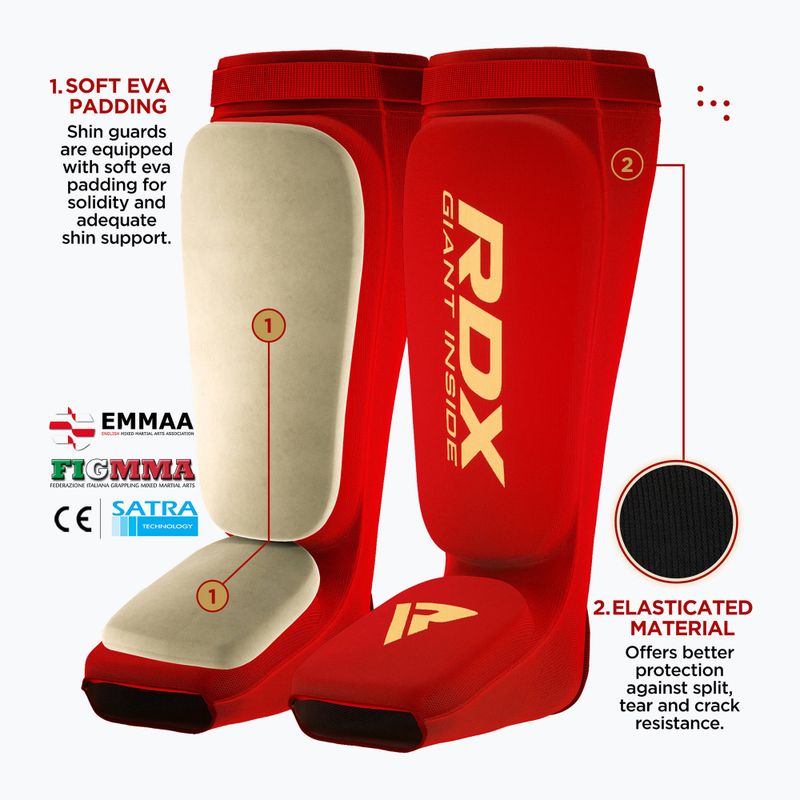 Chrániče holení a nártů RDX Hosiery Shin Instep Foam red/white 3
