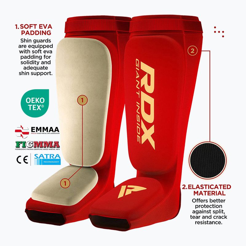 Chrániče holení a nártů RDX Hosiery Shin Instep Foam red/white 4