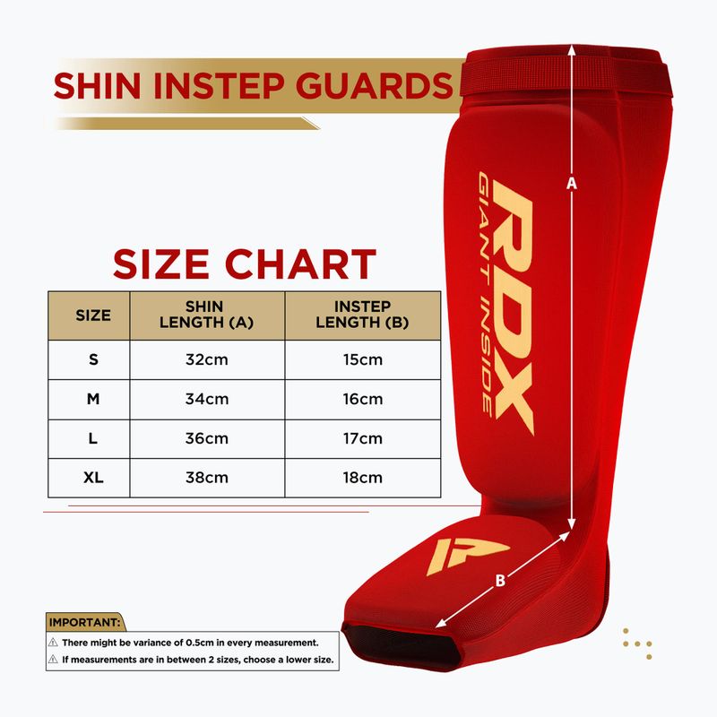 Chrániče holení a nártů RDX Hosiery Shin Instep Foam red/white 5