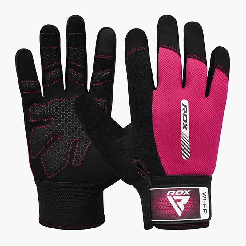 Tréninkové rukavice RDX W1F Full Finger pink 6