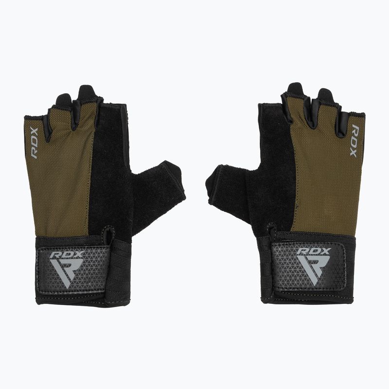 Rukavice RDX W1H Gym Workout army green 2