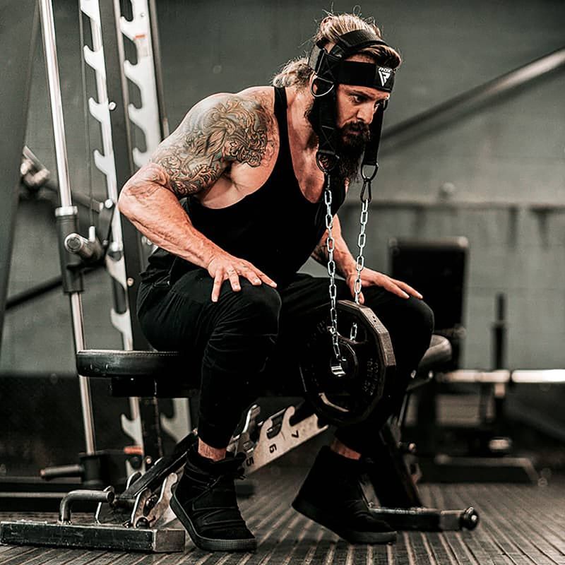 Postroj na krk pro vzpírání RDX H2 Neck Harness For Weight Lifting black 5