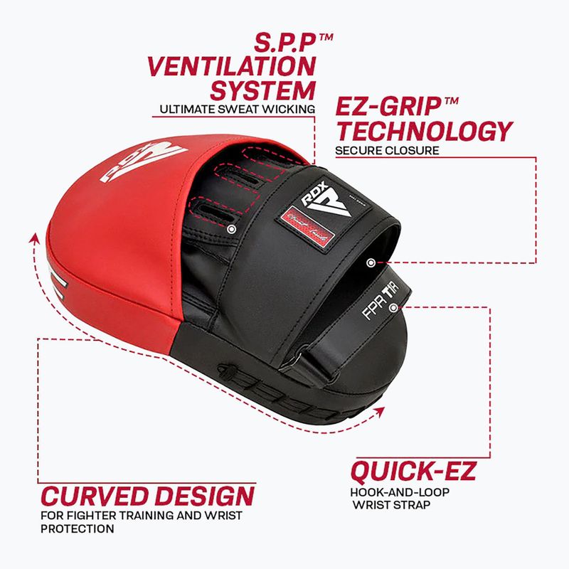 Tréninkové lapy RDX Focus Pad T1 red/black 7