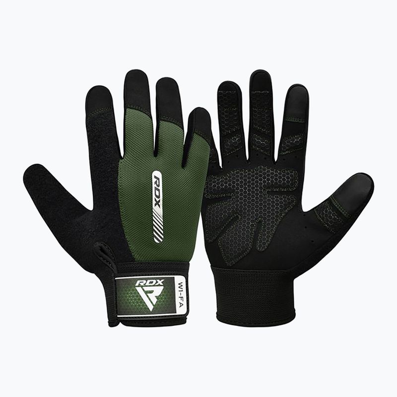 Tréninkové rukavice RDX W1F Full Finger army green 6