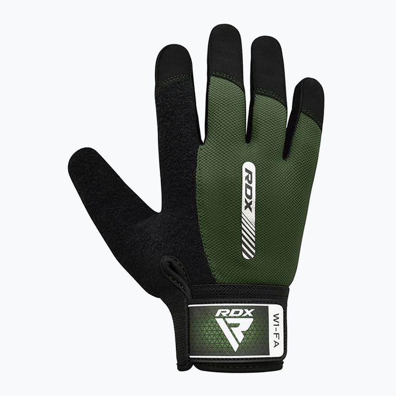 Tréninkové rukavice RDX W1F Full Finger army green 7