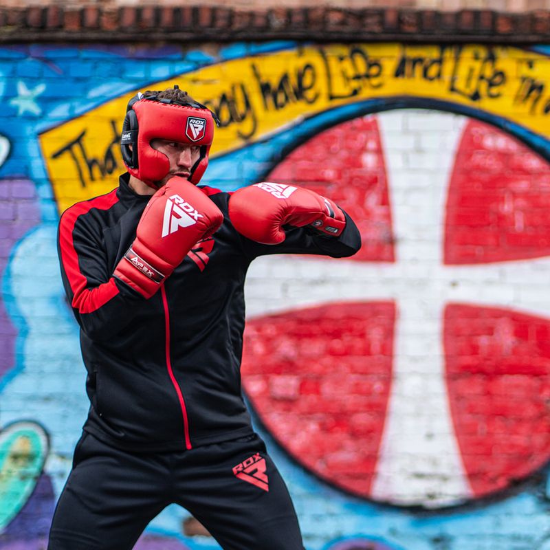 Boxerské rukavice RDX Apex Lace Up Training Sparring Boxing red 8