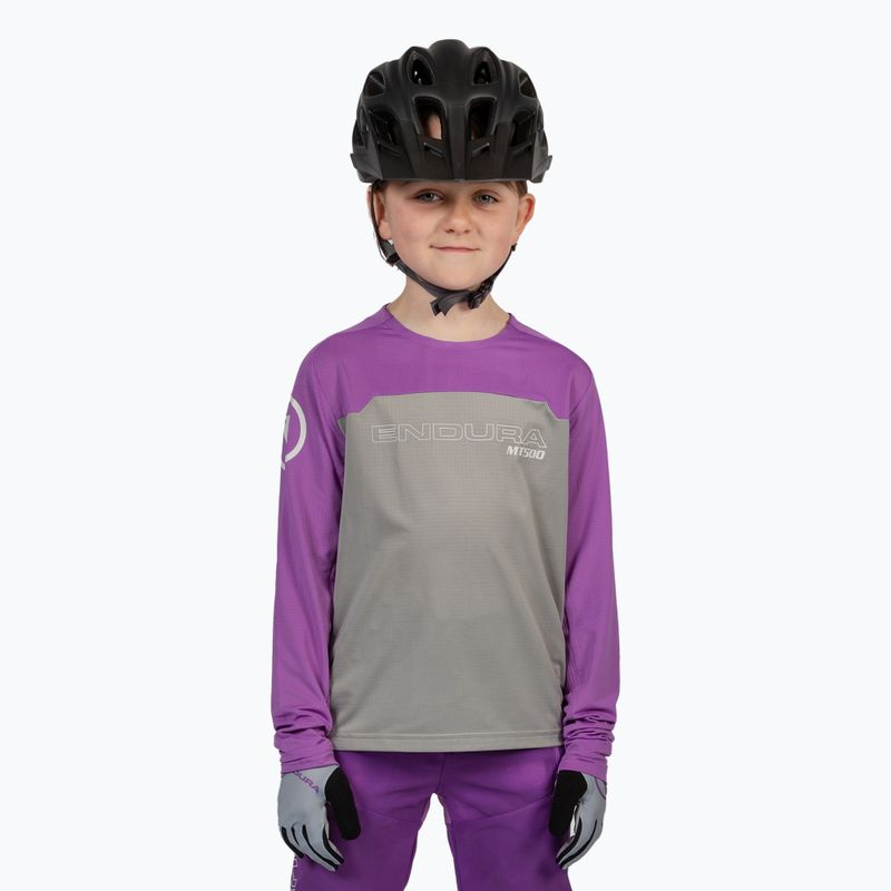 Dětský cyklistický dres longsleeve Endura MT500 Burner thistle