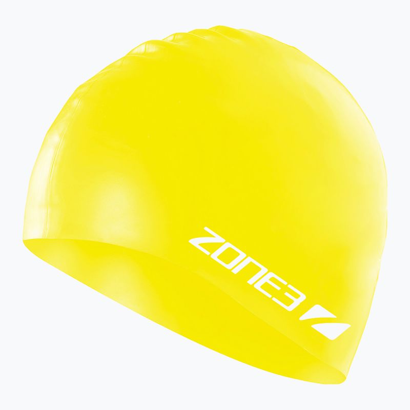 Plavecká čepice ZONE3 Silicone Swim hi-vis yellow 2