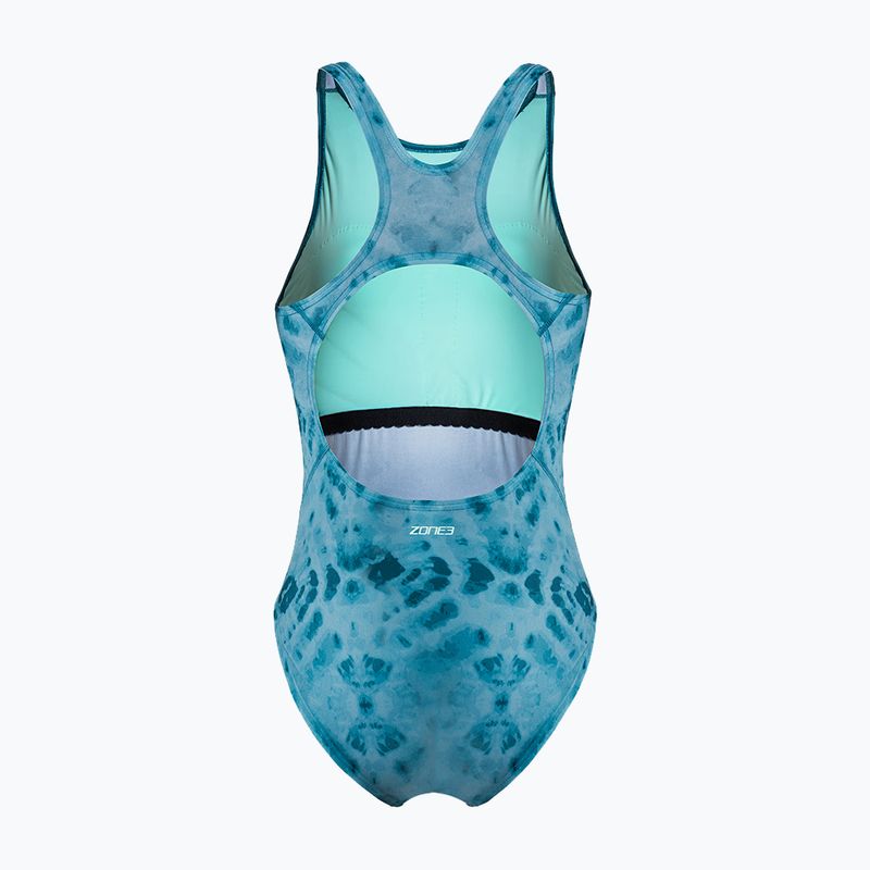 Dámské jednodílné plavky ZONE3 Classic teal tie-dye 2