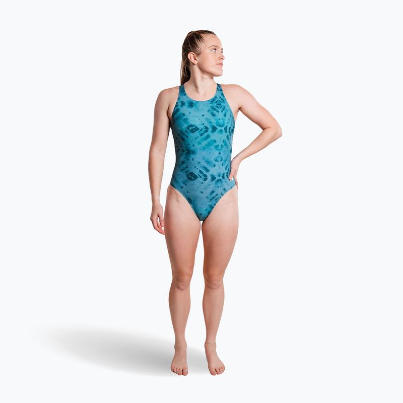 Dámské jednodílné plavky ZONE3 Classic teal tie-dye 3
