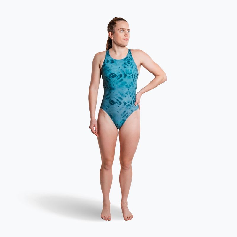 Dámské jednodílné plavky ZONE3 Classic teal tie-dye 4