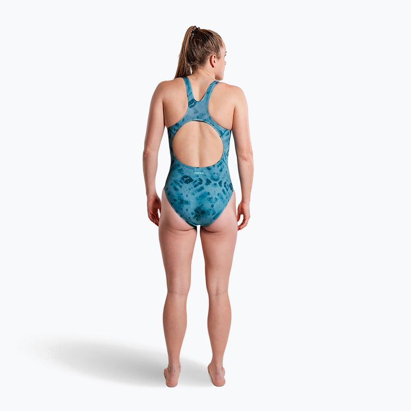 Dámské jednodílné plavky ZONE3 Classic teal tie-dye 6