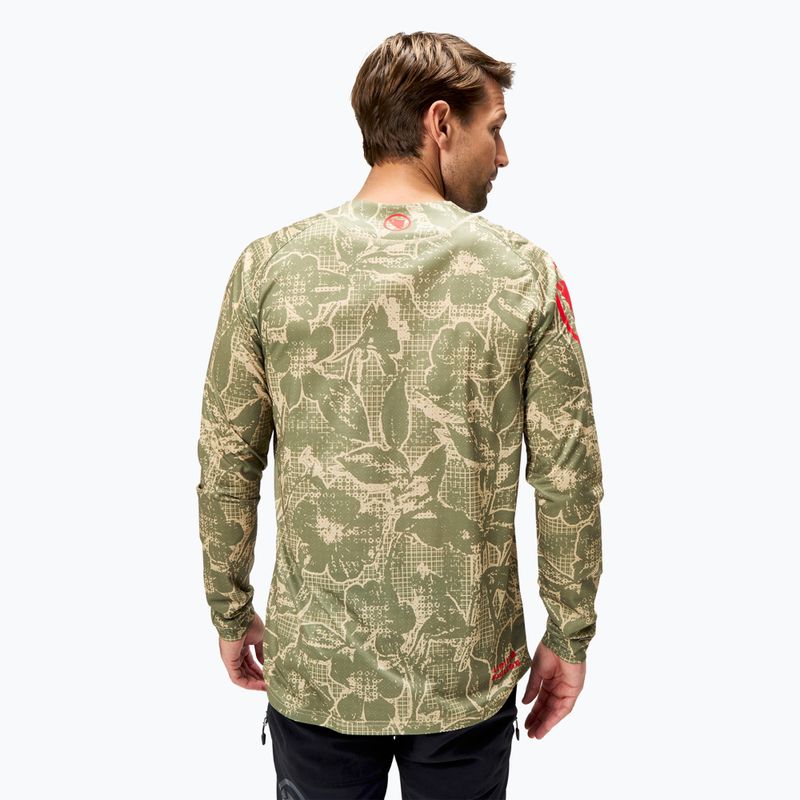 Pánský cyklistický dres Longsleeve Endura Grid Floral Ltd tweed green 3