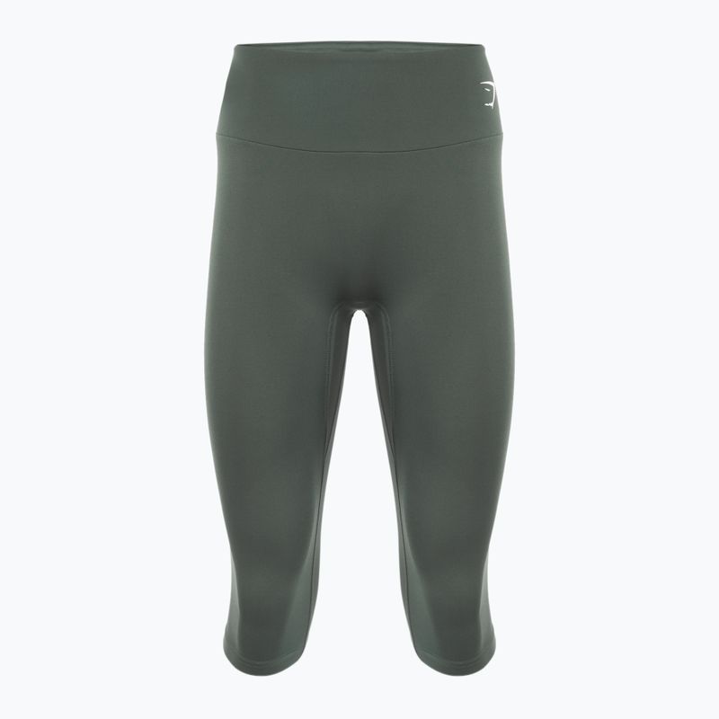 Dámské fitness legíny Gymshark Training Cropped obsidian / green