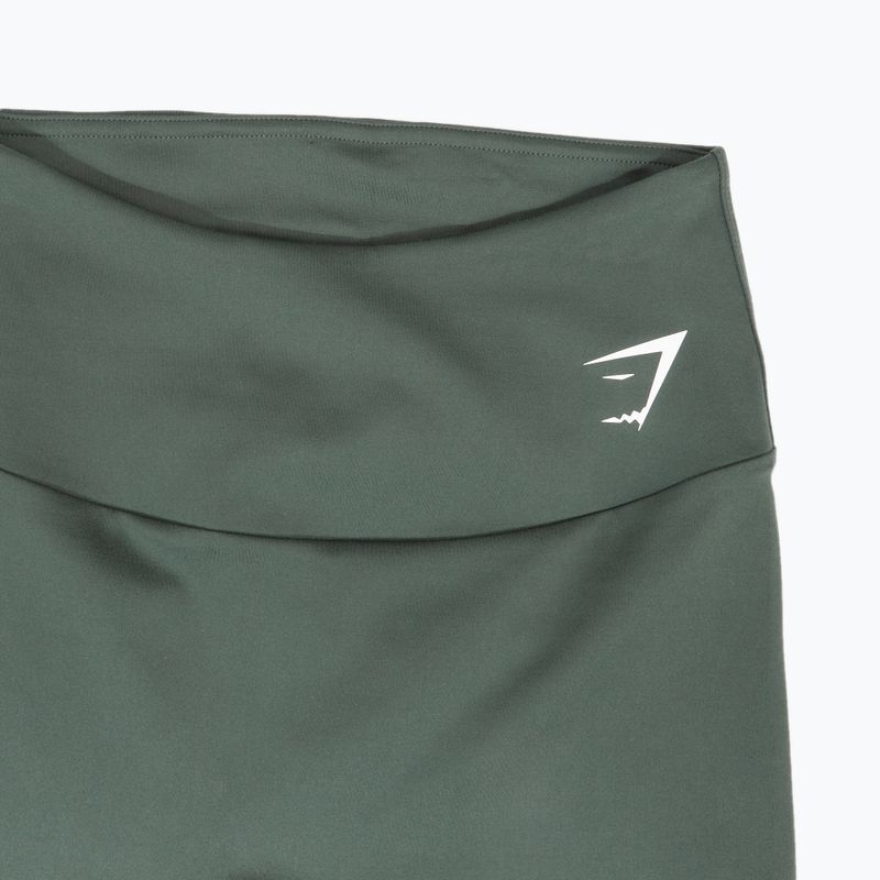 Dámské fitness legíny Gymshark Training Cropped obsidian / green 3