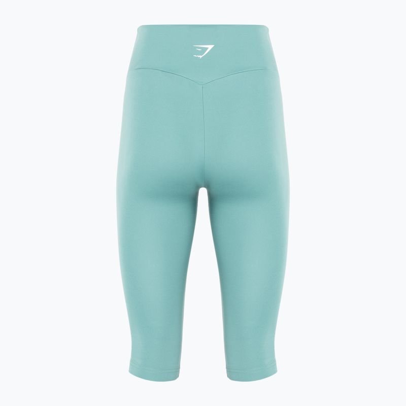 Dámské fitness legíny Gymshark Training Cropped teal 2
