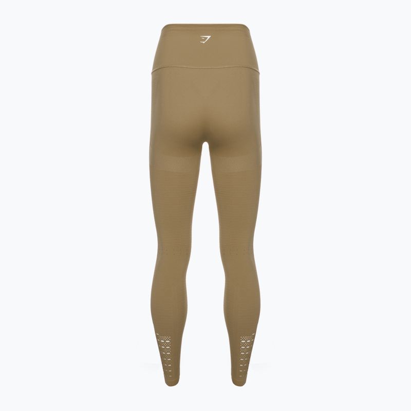 Dámské tréninkové legíny Gymshark Energy Seamless biscotti hnědá/bílá 6